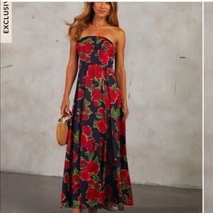 Vici floral strapless dress